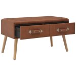 Vidaxl table basse marron 80x40x46 cm similicuir
