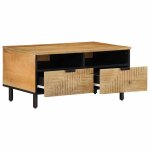 Vidaxl table basse marron 80x54x40 cm bois massif de manguier