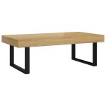 Vidaxl table basse marron clair et noir 120x60x40 cm mdf et fer