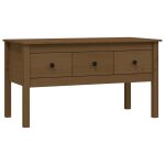 Vidaxl table basse marron miel 102x49x55 cm bois massif de pin