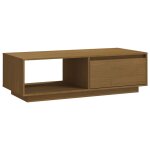 Vidaxl table basse marron miel 110x50x33, 5 cm bois de pin massif