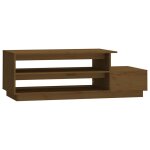Vidaxl table basse marron miel 120x50x40, 5 cm bois massif de pin