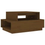 Vidaxl table basse marron miel 80x55x40, 5 cm bois massif de pin