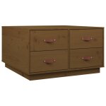 Vidaxl table basse marron miel 80x80x45 cm bois massif de pin