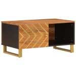 Vidaxl table basse marron et noir 80x50x40 cm bois de massif manguier