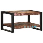 Vidaxl table basse multicolore 70x50x38 cm bois de rcupration massif