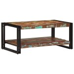 Vidaxl table basse multicolore 90x50x38 cm bois de rcupration massif