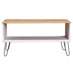 Vidaxl table basse new york blanc et naturel bois de pin massif