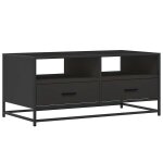 Vidaxl table basse noir 100x50x45 cm bois d'ing�nierie et m�tal
