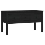 Vidaxl table basse noir 102x49x55 cm bois massif de pin