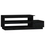 Vidaxl table basse noir 120x50x40, 5 cm bois massif de pin