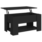 Vidaxl table basse noir 79x49x41 cm bois d'ing�nierie