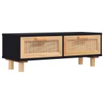 Vidaxl table basse noir 80x40x30 cm bois d'ingénierie et pin massif Vidaxl table basse noir 80x40x30 cm bois d'ingénierie et pin massif