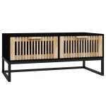 Vidaxl table basse noir 80x40x35 cm bois d'ingnierie et fer