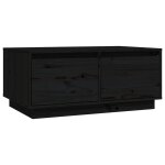 Vidaxl table basse noir 80x50x35 cm bois massif de pin