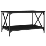 Vidaxl table basse noir 80x50x45 cm bois d'ing�nierie et fer
