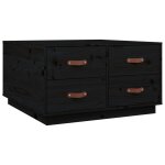 Vidaxl table basse noir 80x80x45 cm bois massif de pin