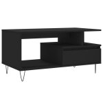 Vidaxl table basse noir 90x49x45 cm bois d'ingnierie