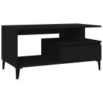 Vidaxl table basse noir 90x49x45 cm bois d'ingnierie