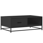 Vidaxl table basse noir 90x57x35 cm bois d'ingénierie et métal Vidaxl table basse noir 90x57x35 cm bois d'ingénierie et métal