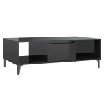 Vidaxl table basse noir brillant 103, 5x60x35 cm bois d'ing�nierie
