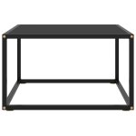 Vidaxl table basse noir avec verre noir 60x60x35 cm
