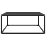Vidaxl table basse noir avec verre noir 80x80x35 cm