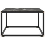 Vidaxl table basse noir avec verre marbre noir 60x60x35 cm