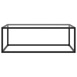 Vidaxl table basse noir avec verre tremp 100x50x35 cm