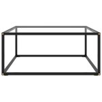 Vidaxl table basse noir avec verre tremp� 80x80x35 cm