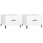 Vidaxl tables basses avec pieds en m�tal 2 pcs blanc 50x50x40 cm