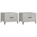 Vidaxl tables basses avec pieds en m�tal 2 pcs gris b�ton 50x50x40 cm