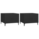 Vidaxl tables basses avec pieds en mtal 2 pcs noir 50x50x40 cm