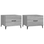 Vidaxl tables basses avec pieds en m�tal 2 pcs sonoma gris 50x50x40 cm