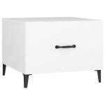 Vidaxl table basse avec pieds en m�tal blanc 50x50x40 cm