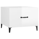 Vidaxl table basse avec pieds en mtal blanc brillant 50x50x40 cm