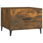 Vidaxl table basse avec pieds en mtal chne fum 50x50x40 cm