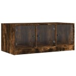 Vidaxl table basse avec portes en verre chêne fumé 102x50x42 cm Vidaxl table basse avec portes en verre chêne fumé 102x50x42 cm