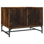 Vidaxl table basse avec portes en verre chêne fumé 68, 5x50x50 cm Vidaxl table basse avec portes en verre chêne fumé 68, 5x50x50 cm