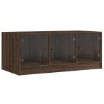 Vidaxl table basse avec portes en verre chêne marron 102x50x42 cm Vidaxl table basse avec portes en verre chêne marron 102x50x42 cm
