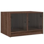 Vidaxl table basse avec portes en verre ch�ne marron 68x50x42 cm