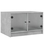 Vidaxl table basse avec portes en verre gris b�ton 68x50x42 cm