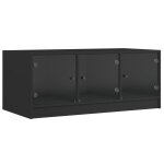 Vidaxl table basse avec portes en verre noir 102x50x42 cm Vidaxl table basse avec portes en verre noir 102x50x42 cm