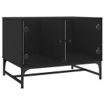 Vidaxl table basse avec portes en verre noir 68, 5x50x50 cm Vidaxl table basse avec portes en verre noir 68, 5x50x50 cm