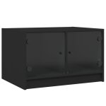 Vidaxl table basse avec portes en verre noir 68x50x42 cm