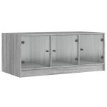Vidaxl table basse avec portes en verre sonoma gris 102x50x42 cm
