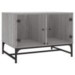 Vidaxl table basse avec portes en verre sonoma gris 68, 5x50x50 cm Vidaxl table basse avec portes en verre sonoma gris 68, 5x50x50 cm