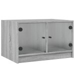 Vidaxl table basse avec portes en verre sonoma gris 68x50x42 cm