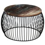 Vidaxl table basse ronde 68x37 cm bois de récupération massif Vidaxl table basse ronde 68x37 cm bois de récupération massif