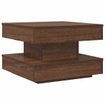 Vidaxl table basse rotative  360 degrs chne marron 50x50x34, 5 cm